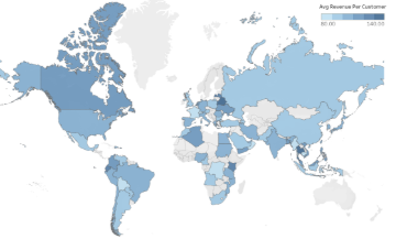 Revenue per customer Map